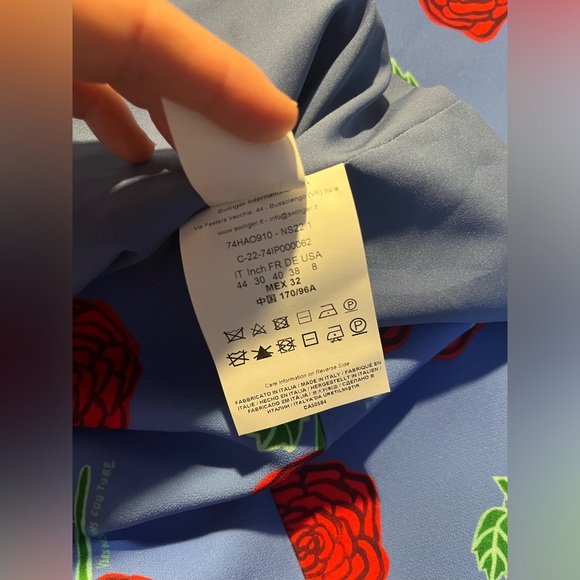 Versace Jeans Couture Roses Printed Cut-Out Crewneck Mini Dress - Picture 3 of 10